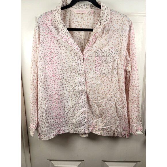 Victorias Secret Women's Button-Up Leopard Print Pajama Top Size S/P - Picture 1 of 12